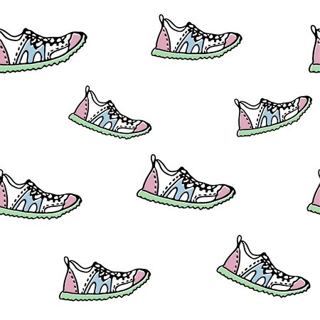 Run motivation background. Seamless sport pattern.のイラスト素材