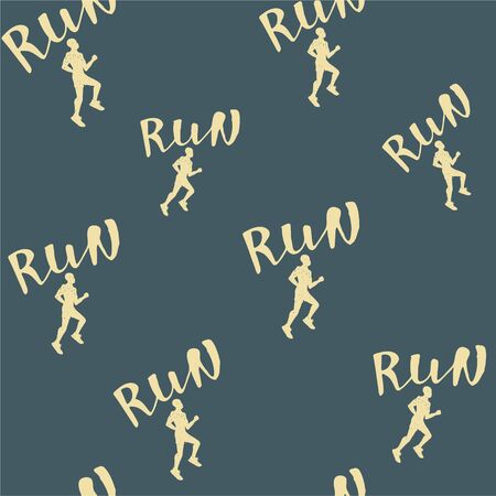 Run motivation background. Seamless sport pattern.のイラスト素材