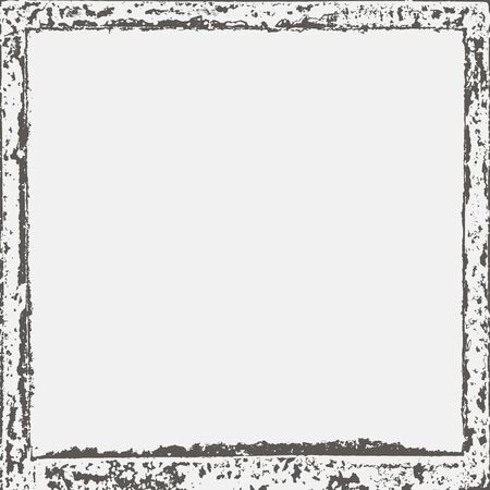 Grunge border texture in black and white. Textured background, frame. Vector template.のイラスト素材