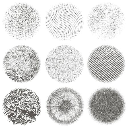 grunge halftone drawing textures set. vector illustrationのイラスト素材