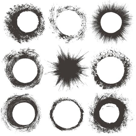 grunge drawing textures set. vector illustrationのイラスト素材