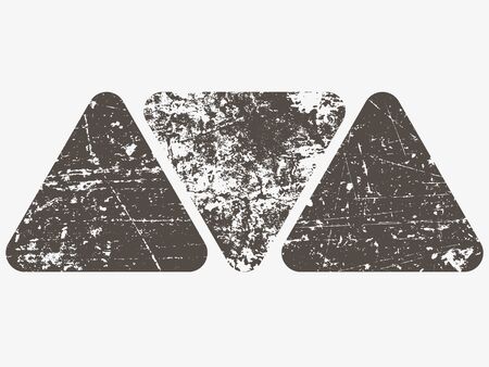Set of grunge triangles. Damage triangle grunge shape silhouette. Distressed grunge texture. Vector illustrationのイラスト素材