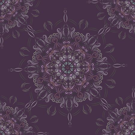 Ornate vintage seamless damask background. Floral baroque ornament in Victorian style. Pattern design, decorative retro decor, vector illustrationのイラスト素材