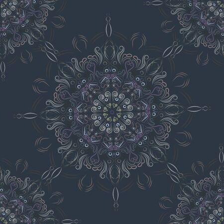 Ornate vintage seamless damask background. Floral baroque ornament in Victorian style. Pattern design, decorative retro decor, vector illustrationのイラスト素材