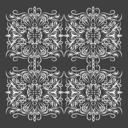 Decorative mandala. Vector illustration. Outline drawing. Ornate line art element. Ornamental floral pattern for wedding invitations, greeting cards.のイラスト素材