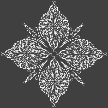 Decorative mandala. Vector illustration. Outline drawing. Ornate line art element. Ornamental floral pattern for wedding invitations, greeting cards.のイラスト素材