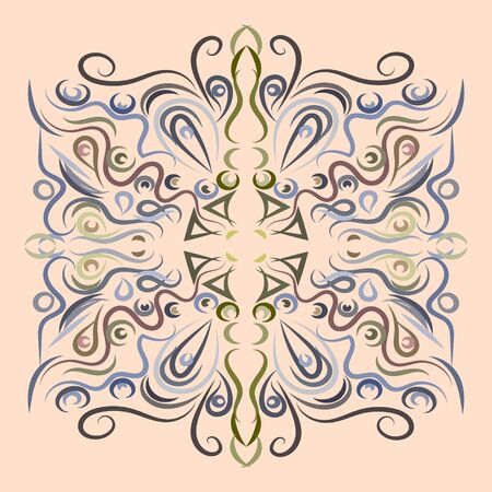 Decorative mandala. Vector illustration. Outline drawing. Ornate line art element. Ornamental floral pattern for wedding invitations, greeting cards.のイラスト素材