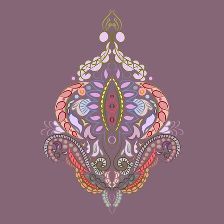 Decorative mandala. Vector illustration. Outline drawing. Ornate line art element. Ornamental floral pattern for wedding invitations, greeting cards.のイラスト素材