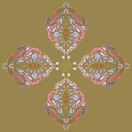 Decorative mandala. Vector illustration. Outline drawing. Ornate line art element. Ornamental floral pattern for wedding invitations, greeting cards.のイラスト素材