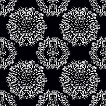 Ornate vintage seamless damask background. Floral baroque ornament in Victorian style. Pattern design, decorative retro decor, vector illustrationのイラスト素材