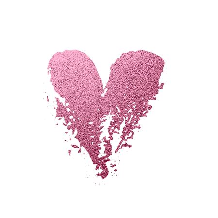 Rose gold glitter Heart icon for luxury Valentine, wedding greeting card, isolated on white. Hand drawn design for Valentines Day. Love romantic symbol. Vector illustrationのイラスト素材
