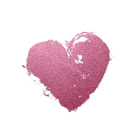 Rose gold glitter Heart icon for luxury Valentine, wedding greeting card, isolated on white. Hand drawn design for Valentines Day. Love romantic symbol. Vector illustrationのイラスト素材