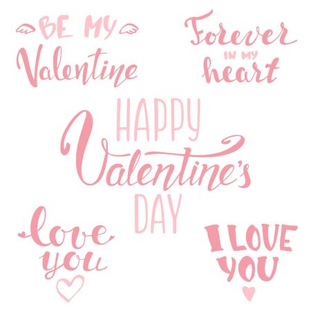 valentines day doodle lettering backgroundのイラスト素材
