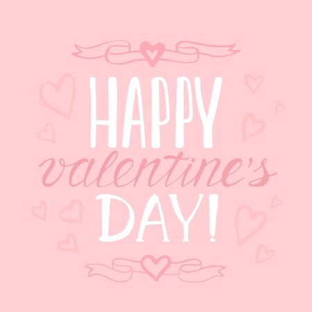 valentines day doodle lettering backgroundのイラスト素材