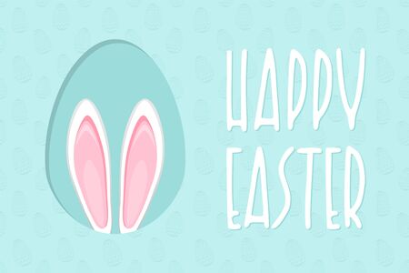 Happy Easter design with bunny ears for poster, banner or invitation cards. Vector illustrationのイラスト素材