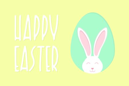 Happy Easter design with bunny ears for poster, banner or invitation cards. Vector illustrationのイラスト素材