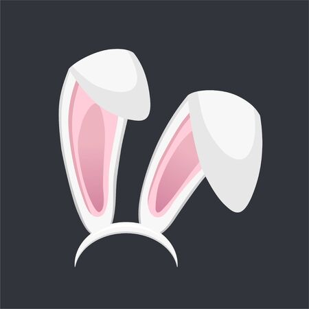 Easter bunny ears isolated. Cartoon cute rabbit Headband for poster, banner or invitation cards. Vector illustrationのイラスト素材