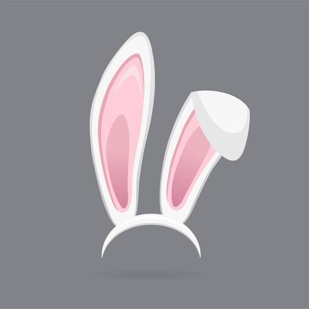 Easter bunny ears isolated. Cartoon cute rabbit Headband for poster, banner or invitation cards. Vector illustrationのイラスト素材