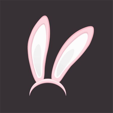Easter bunny ears isolated. Cartoon cute rabbit Headband for poster, banner or invitation cards. Vector illustrationのイラスト素材