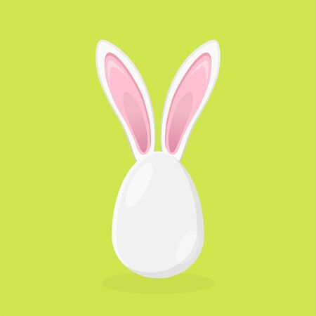 Easter egg shape with bunny ears silhouetteのイラスト素材