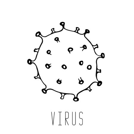Corona Virus or bacteria hand drawn icon. Vector illustration.のイラスト素材
