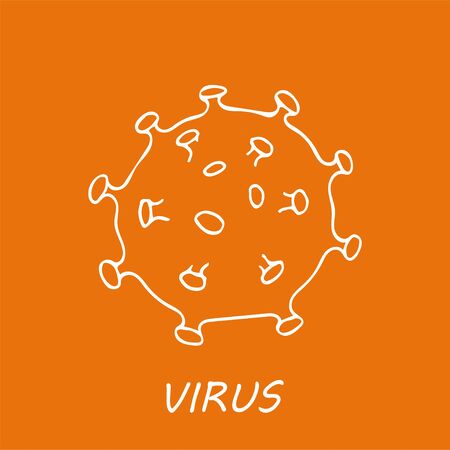 Corona Virus or bacteria hand drawn icon. Vector illustration.のイラスト素材