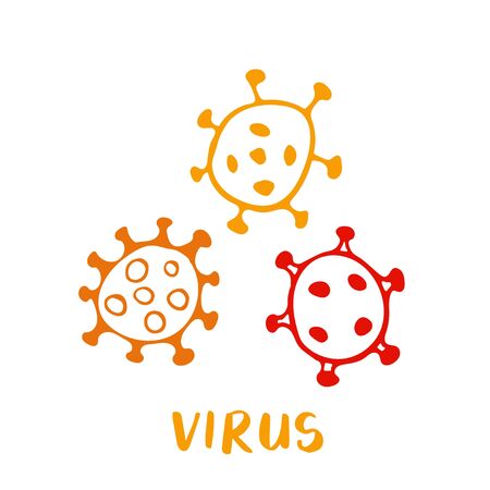 Corona Virus or bacteria hand drawn icon. Vector illustration.のイラスト素材