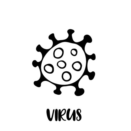 Corona Virus or bacteria hand drawn icon. Vector illustration.のイラスト素材