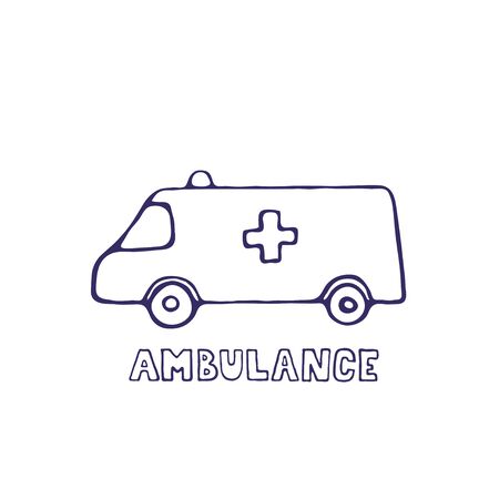 Medical hand drawn icon isolated on white background. Medicine simple cartoon symbol. Vector illustration.のイラスト素材