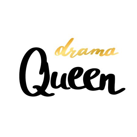 Drama queen Vintage hand drawn text. Vector illustrationのイラスト素材