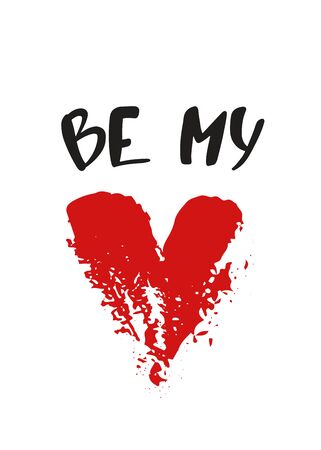 Valentine day banner with red heart. Simple I love you consept. Design for poster, banner or invitation cards. Vector illustrationのイラスト素材