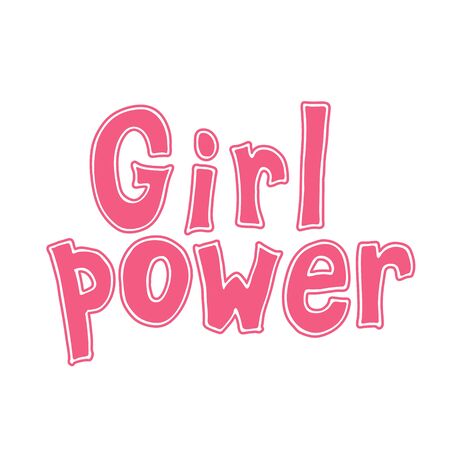 Girl power, feminism quotes. Doodle vector illustrationsのイラスト素材