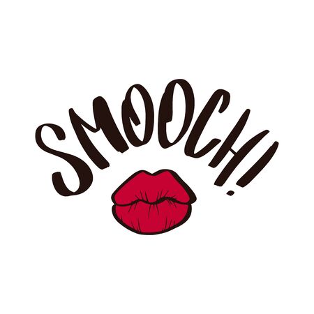 Romantic background, greeting card or gift card with text Smooch. Vector illustrationのイラスト素材