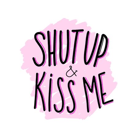Romantic background, greeting card or gift card with text Kiss Me. Vector illustration EPS 10.のイラスト素材