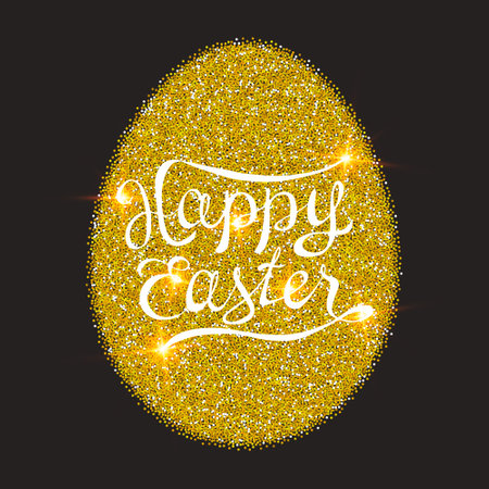 Illustration of a Golden Egg isolated on white background.のイラスト素材