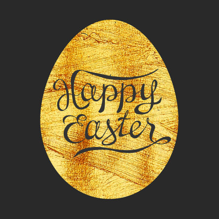 Illustration of a Golden Egg isolated on white background.のイラスト素材