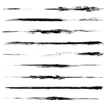 Vector set of grunge brush strokes.のイラスト素材