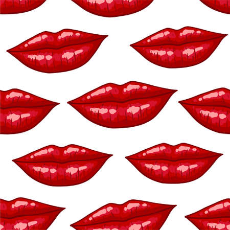 Vector seamless background. lips printsのイラスト素材