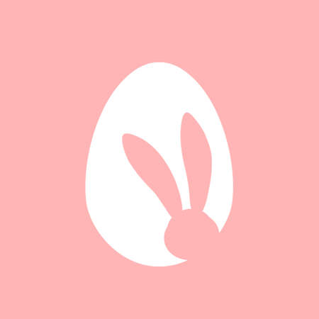 Easter egg shape with bunny ears silhouetteのイラスト素材