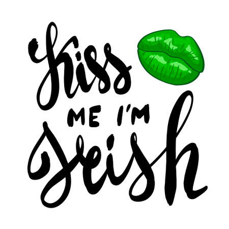 Funny St. Patricks Day saying - Kiss me I m irish.のイラスト素材