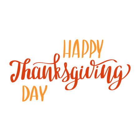 Hand drawn Happy Thanksgiving typography. Calligraphy letteringのイラスト素材