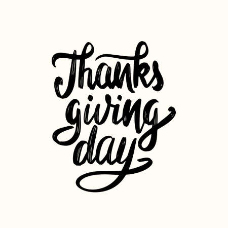 Hand drawn Happy Thanksgiving typography. Calligraphy letteringのイラスト素材