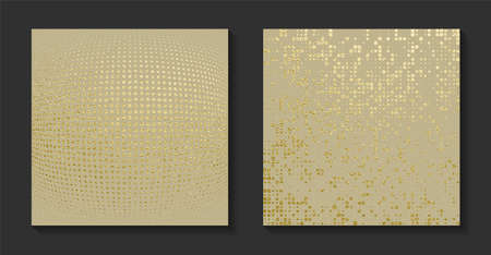 Golden luxury backgrounds set. Vintage vector illustration.のイラスト素材
