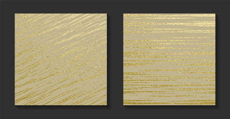 Golden luxury backgrounds set. Vintage vector illustration.のイラスト素材