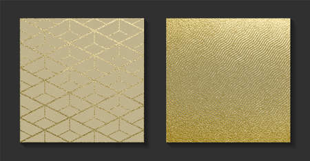 Golden luxury backgrounds set. Vintage vector illustration.のイラスト素材