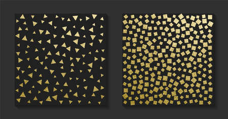 Golden luxury backgrounds set. Vintage vector illustration.のイラスト素材
