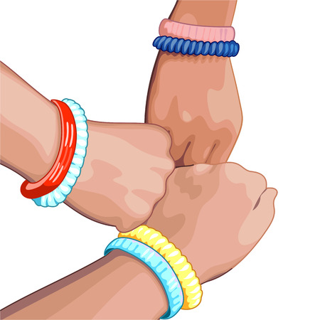 Three fist on a white background. Vector illustration.のイラスト素材