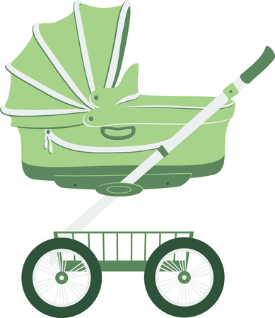 Children's carriage for newborns. The vector drawingのイラスト素材
