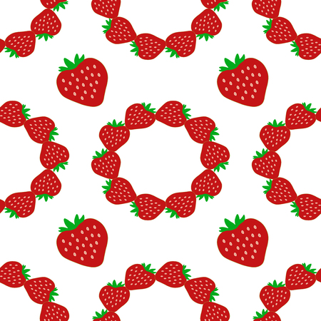 Strawberry seamless pattern. Template for prints, textile, wrapping and decoration, wallpaper.のイラスト素材