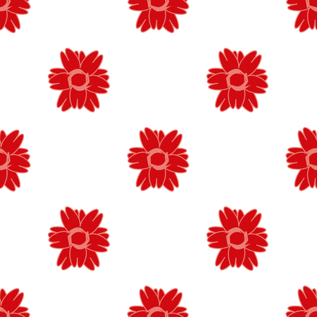 Red flower seamless pattern. Template for prints, textile, wrapping and decoration, wallpaper. Vector illustrationのイラスト素材
